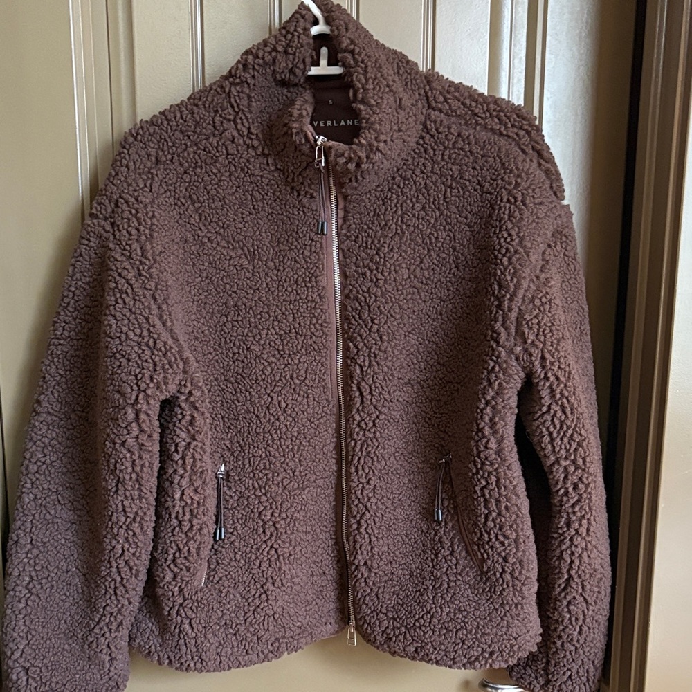 Everlane The Renew Fleece Jacket in Earth Brown, Size Small